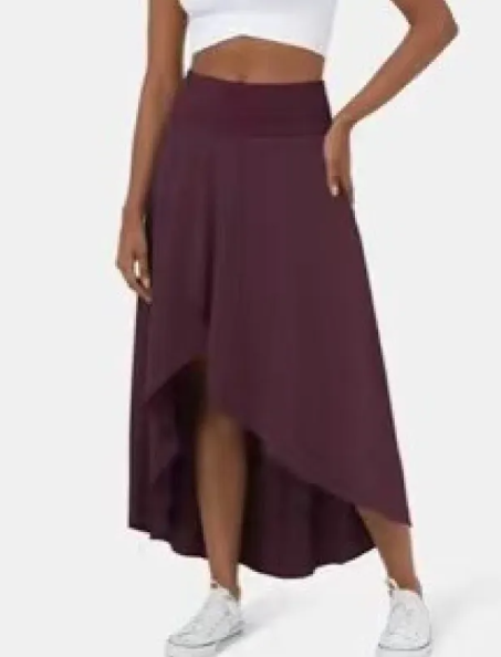 High-low jersey midi skirt
