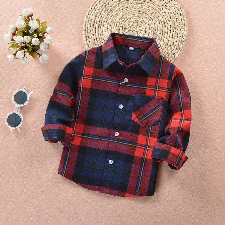Boys' check flannel shirt