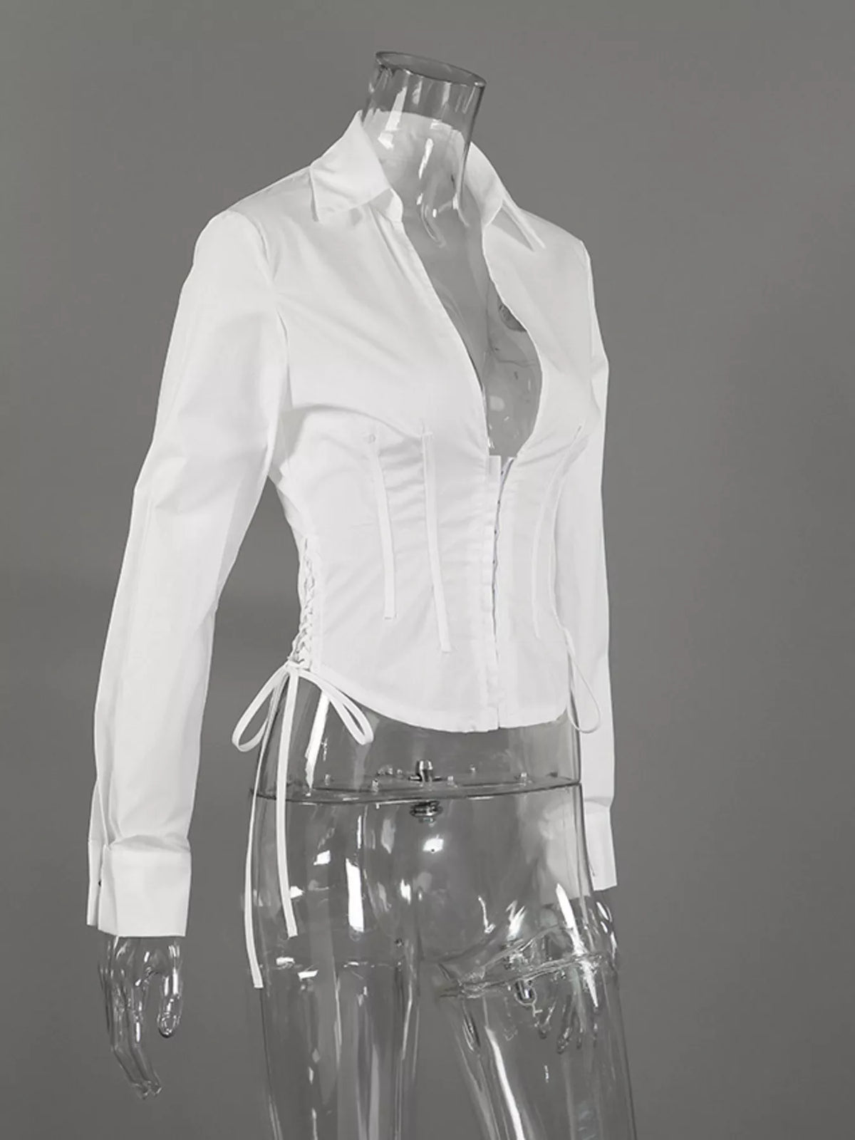 Side lace-up corset blouse