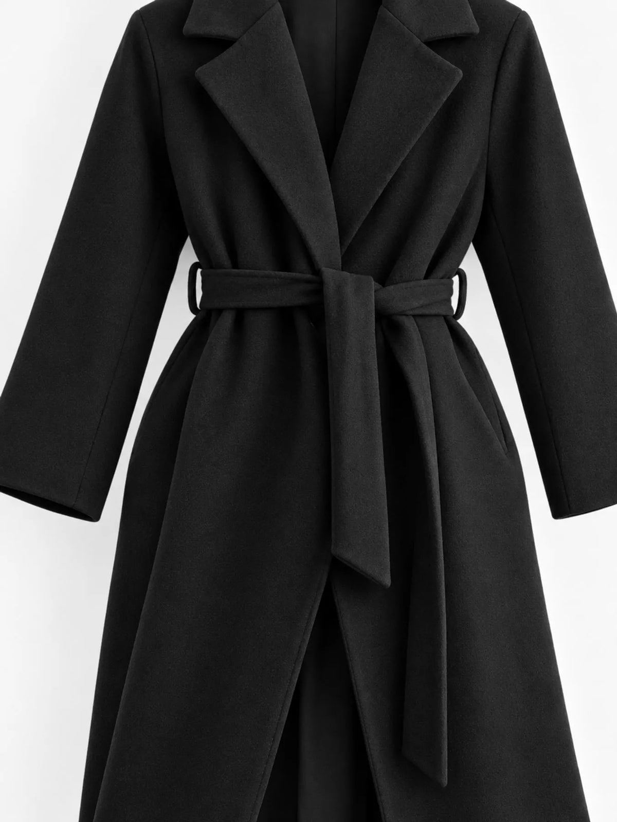 Belted lapel coat