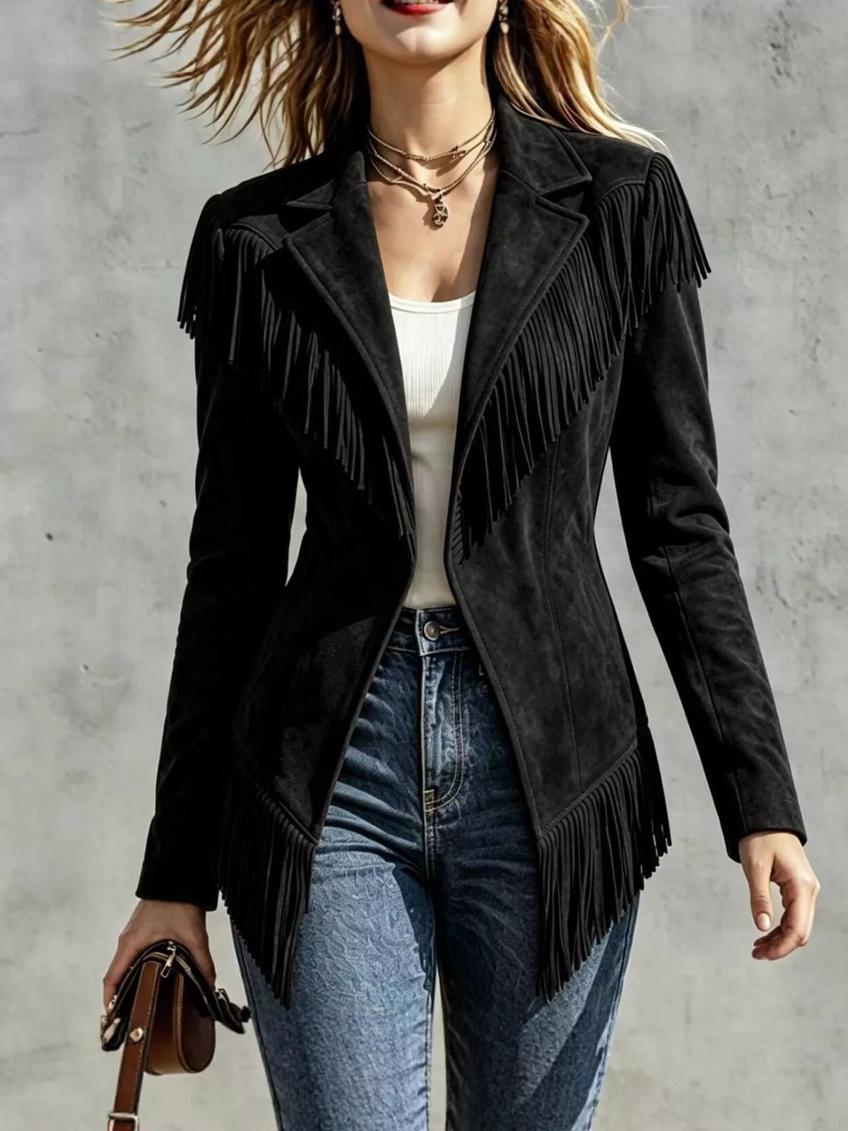 Western fringe jacket