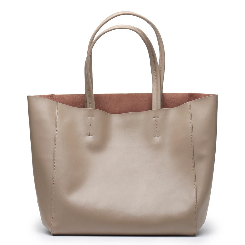 Soft leather shopper tote, front