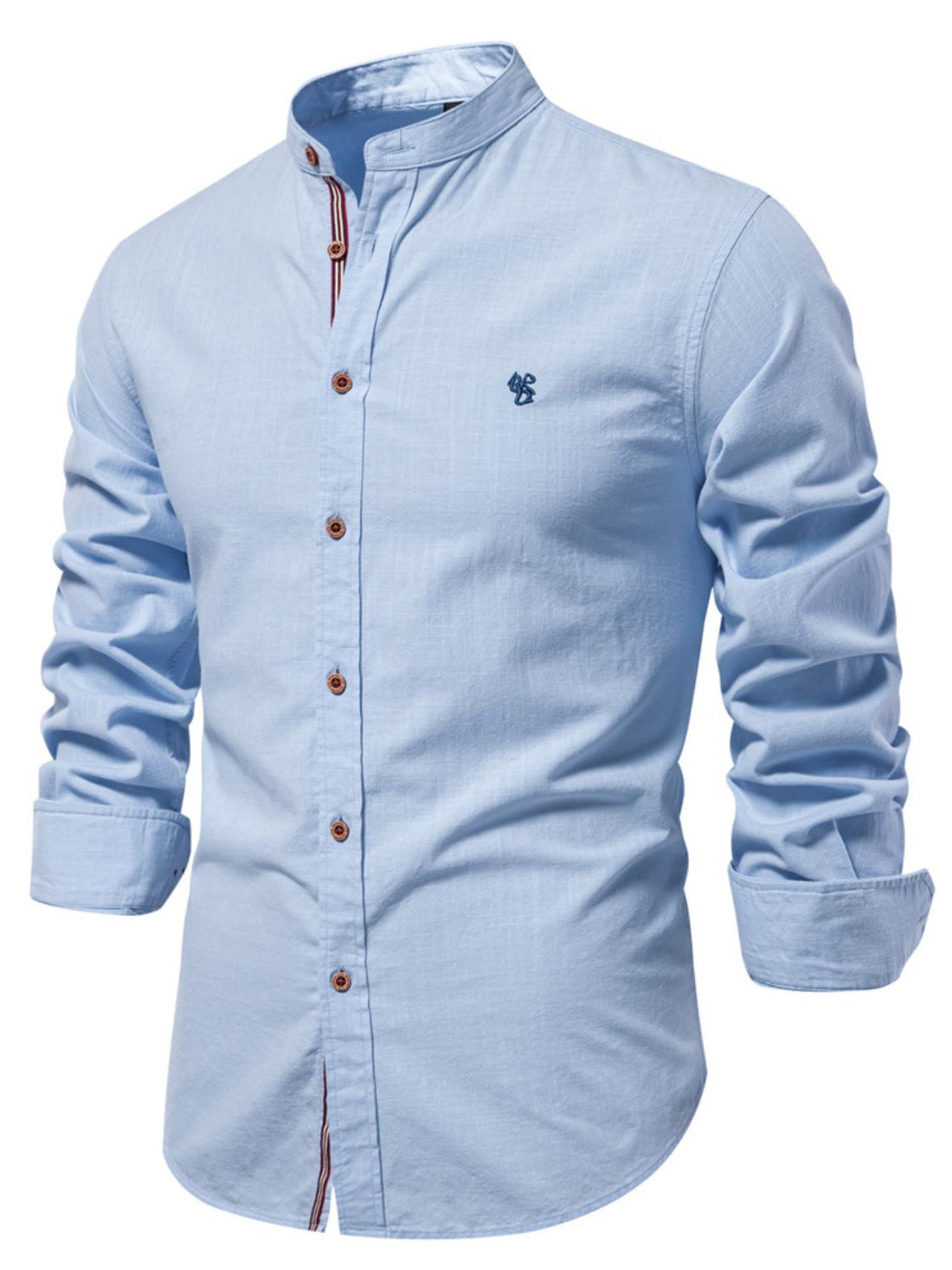 Chemise boutonnée brodée pour homme, grande taille