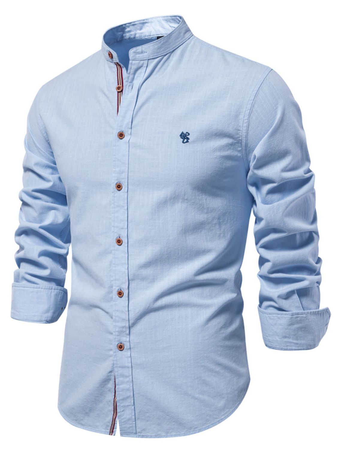 Chemise boutonnée brodée pour homme, grande taille