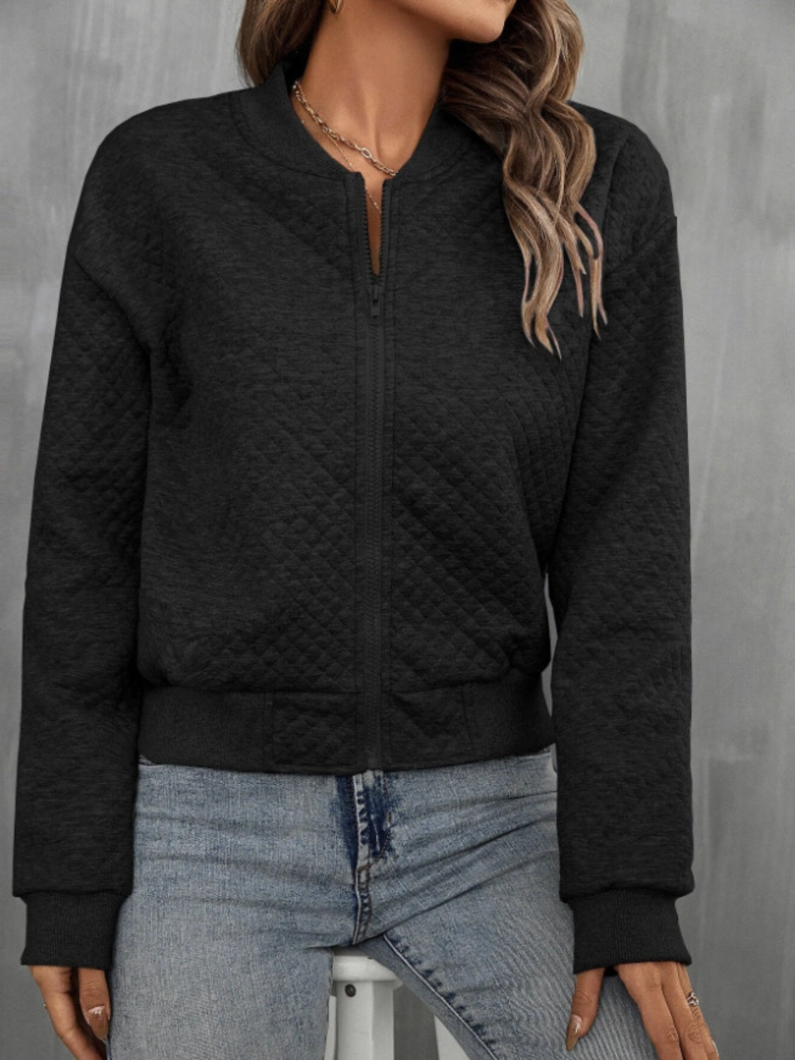 Zip up long sleeve jacket