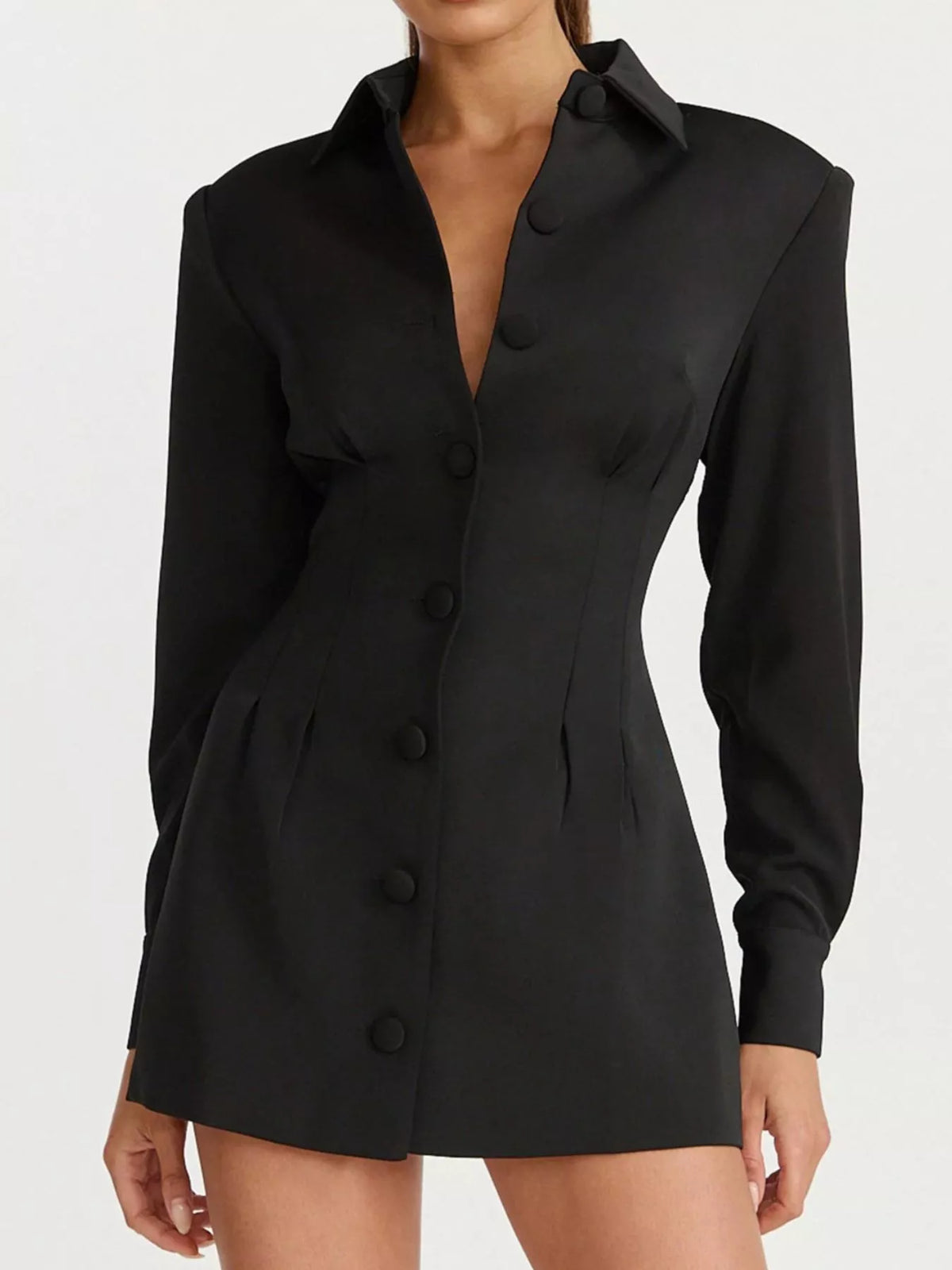 Corset blazer dress – black