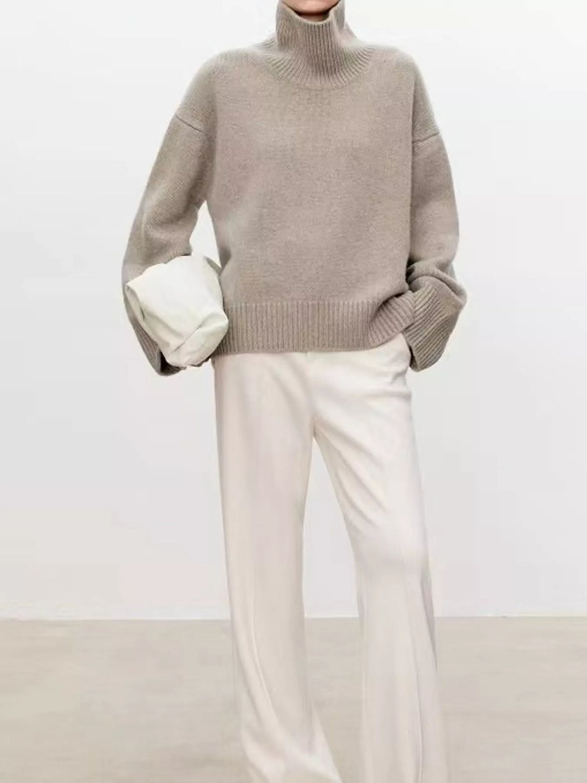 Oversized Turtleneck Wool Sweater