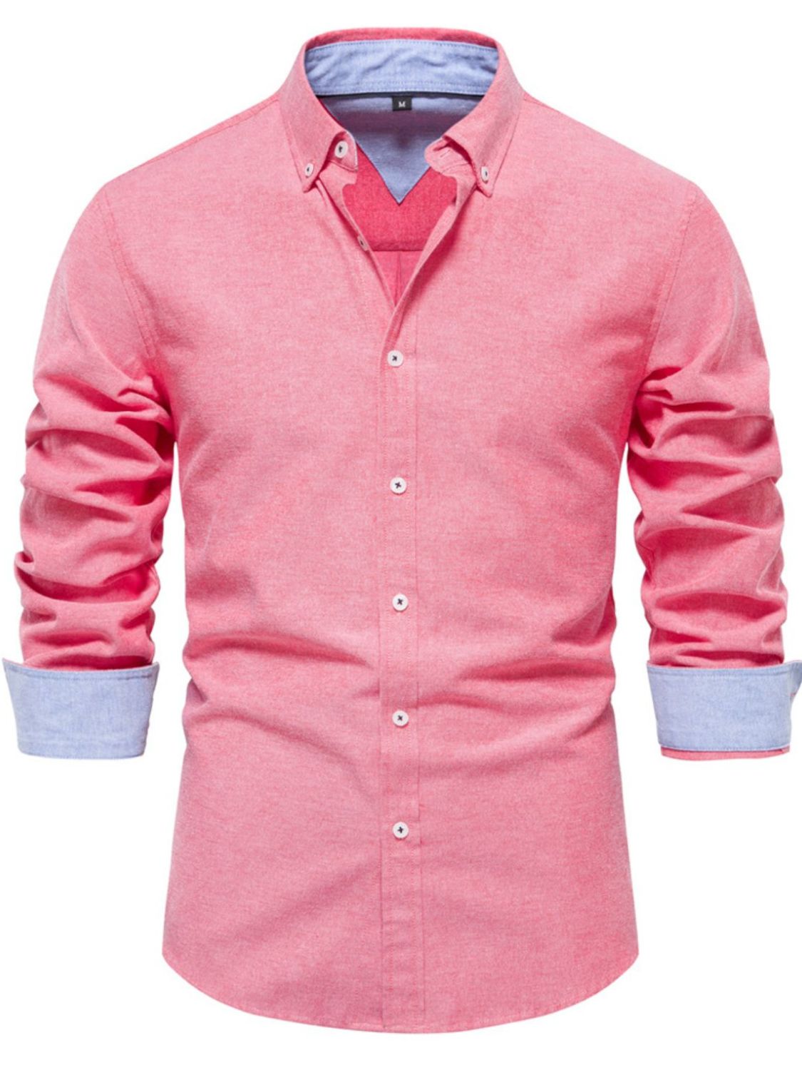 Button down collared neck shirt, Burnt Coral