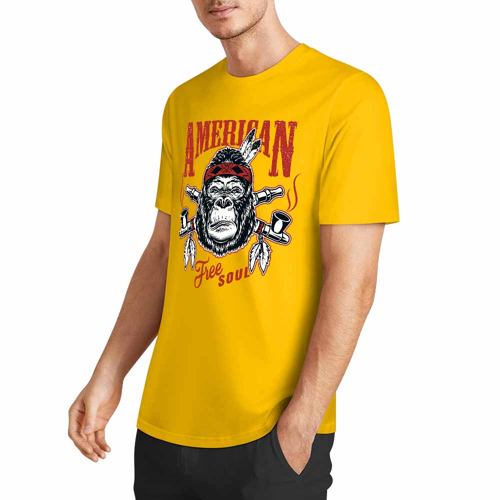 New 2025 Pure cotton short sleeved T-shirt Front print Multiple colors