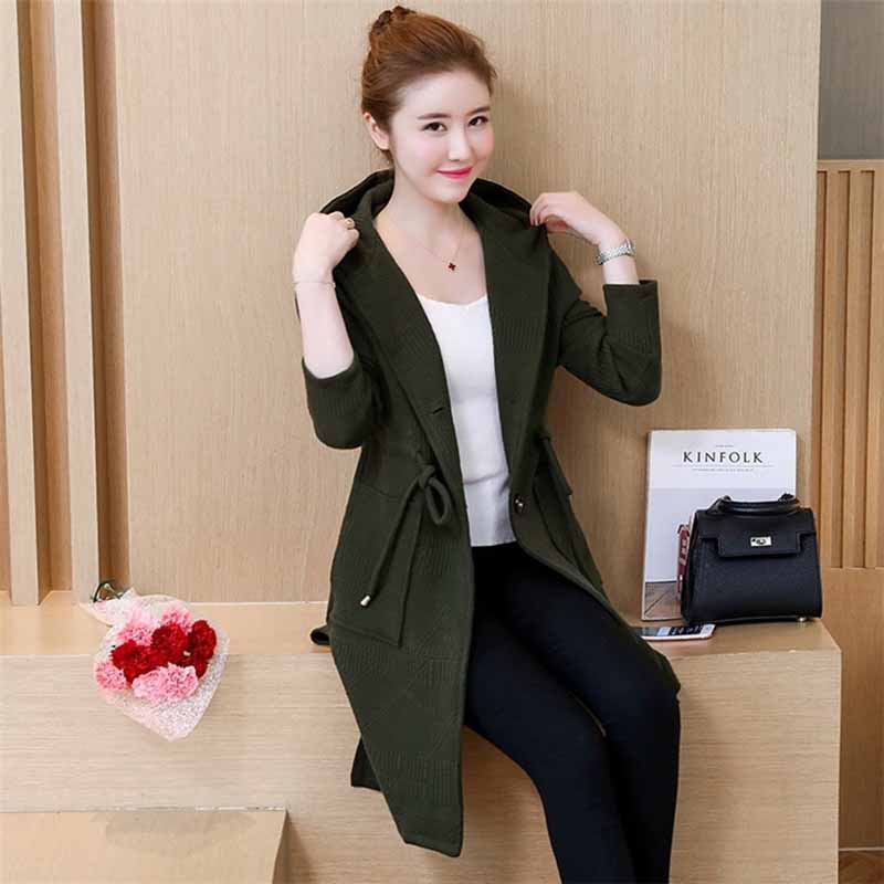 Hooded belted trench coat