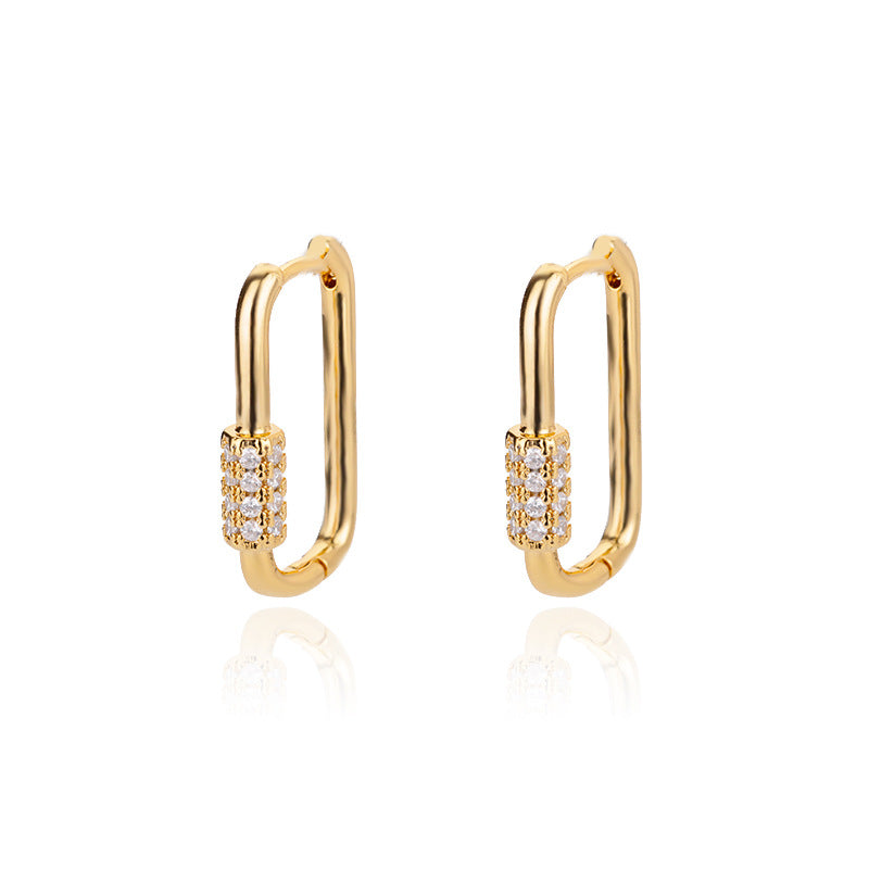 Pavé gold hoop earrings