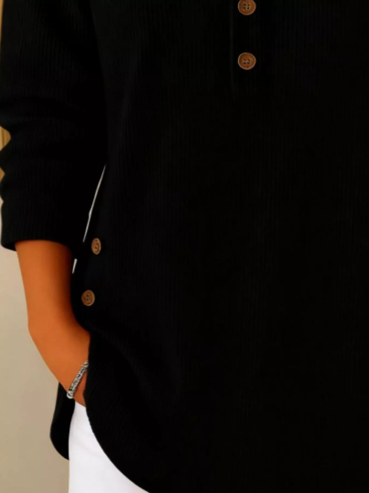 Corduroy button top