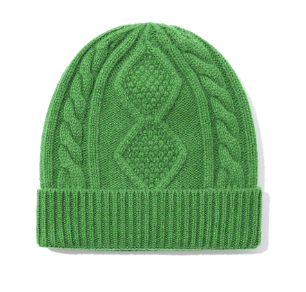Cable-knit wool beanie