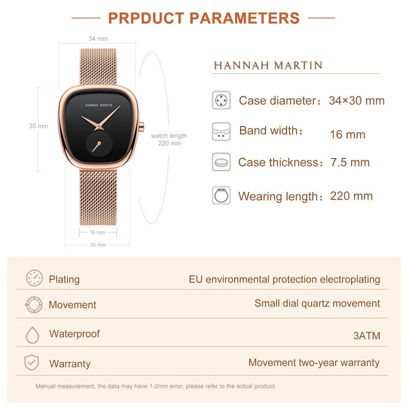 Square mesh-strap watch