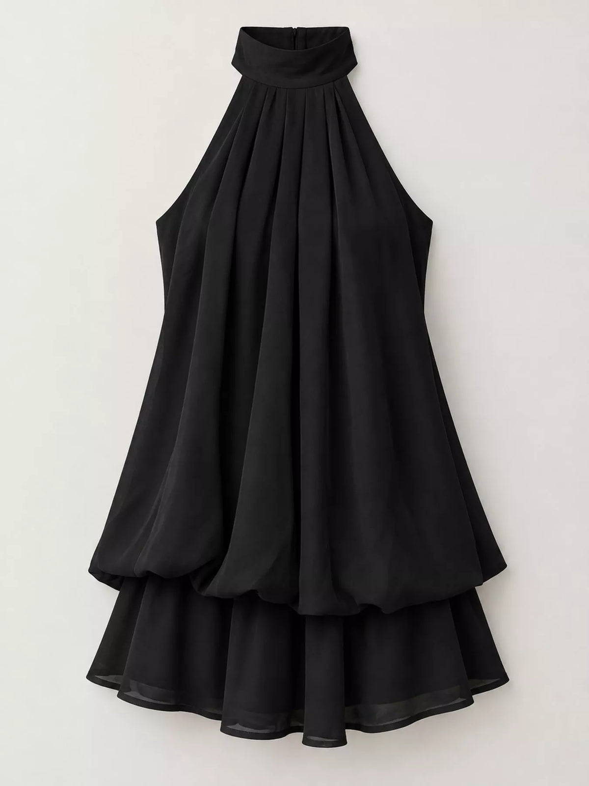 Ruched halter mini dress