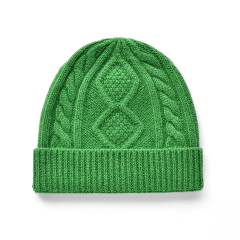 Cable-knit wool beanie