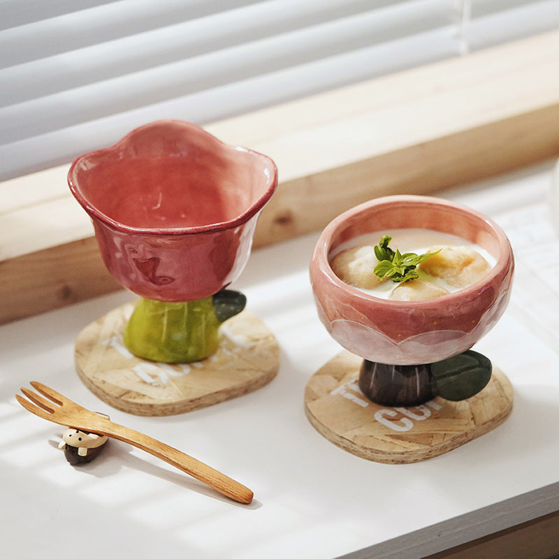 Tulip ceramic dessert bowl