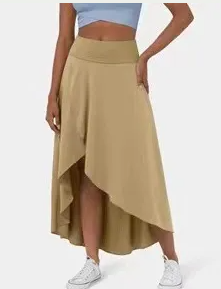 High-low jersey midi skirt