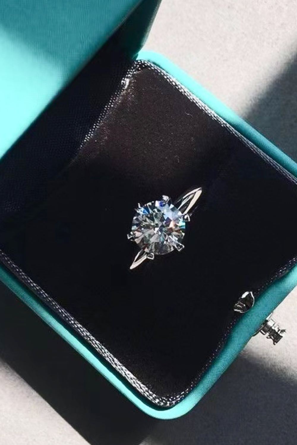 3 ct six-prong moissanite ring