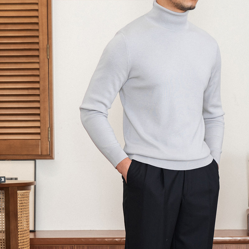 Wool blend turtleneck, Gray, front