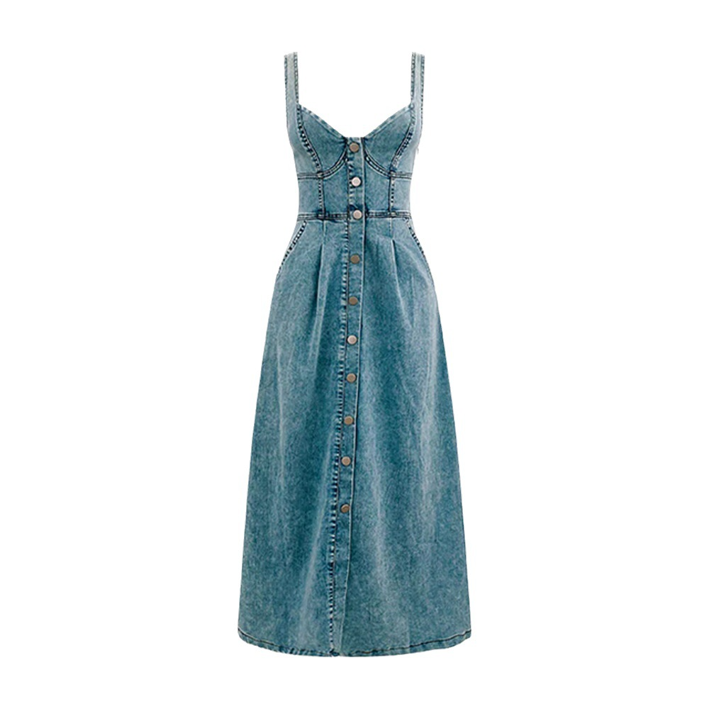 Denim midi dress