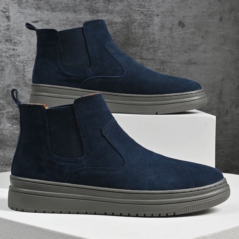 Thick sole Chelsea boots, Blue, pair