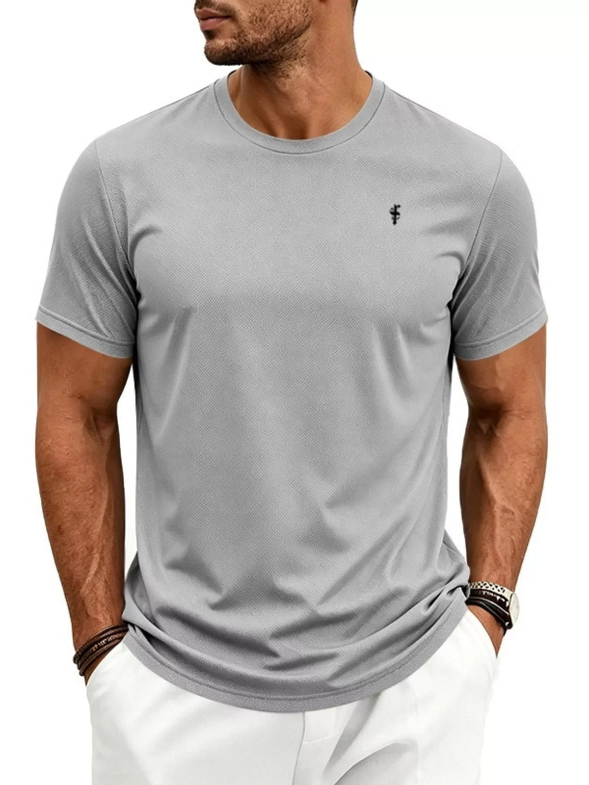 Classic crew tee – light gray