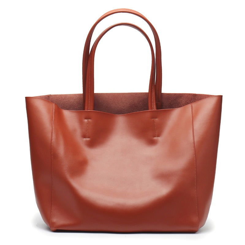 Soft leather shopper tote