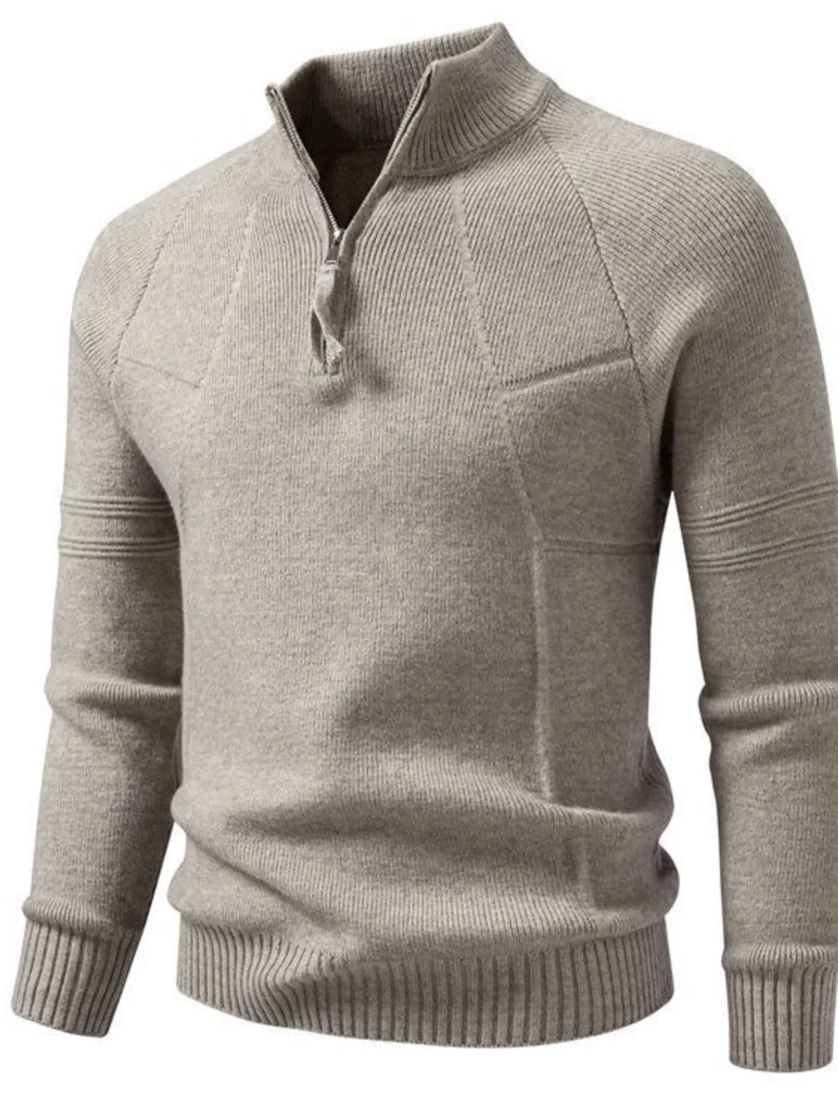 Ribbed quarter-zip sweater