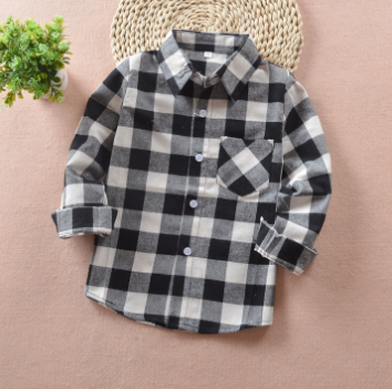 Boys' check flannel shirt
