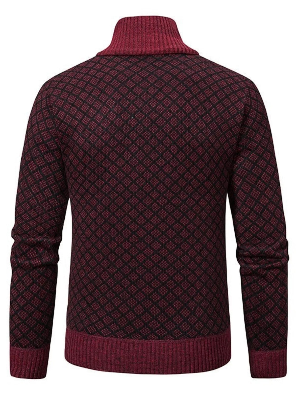 Geometric patterned full-zip cardigan