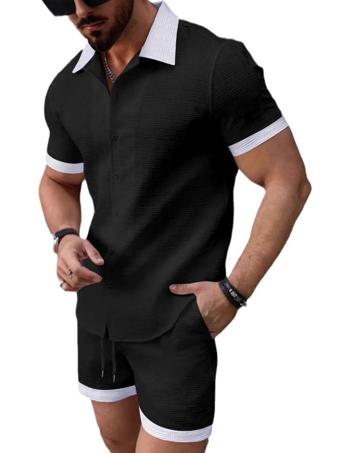 Camp shirt and shorts set