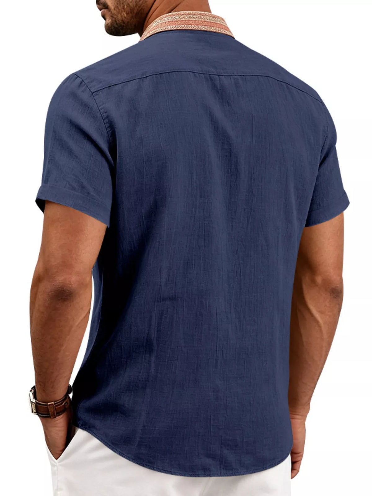 Short-sleeve linen shirt