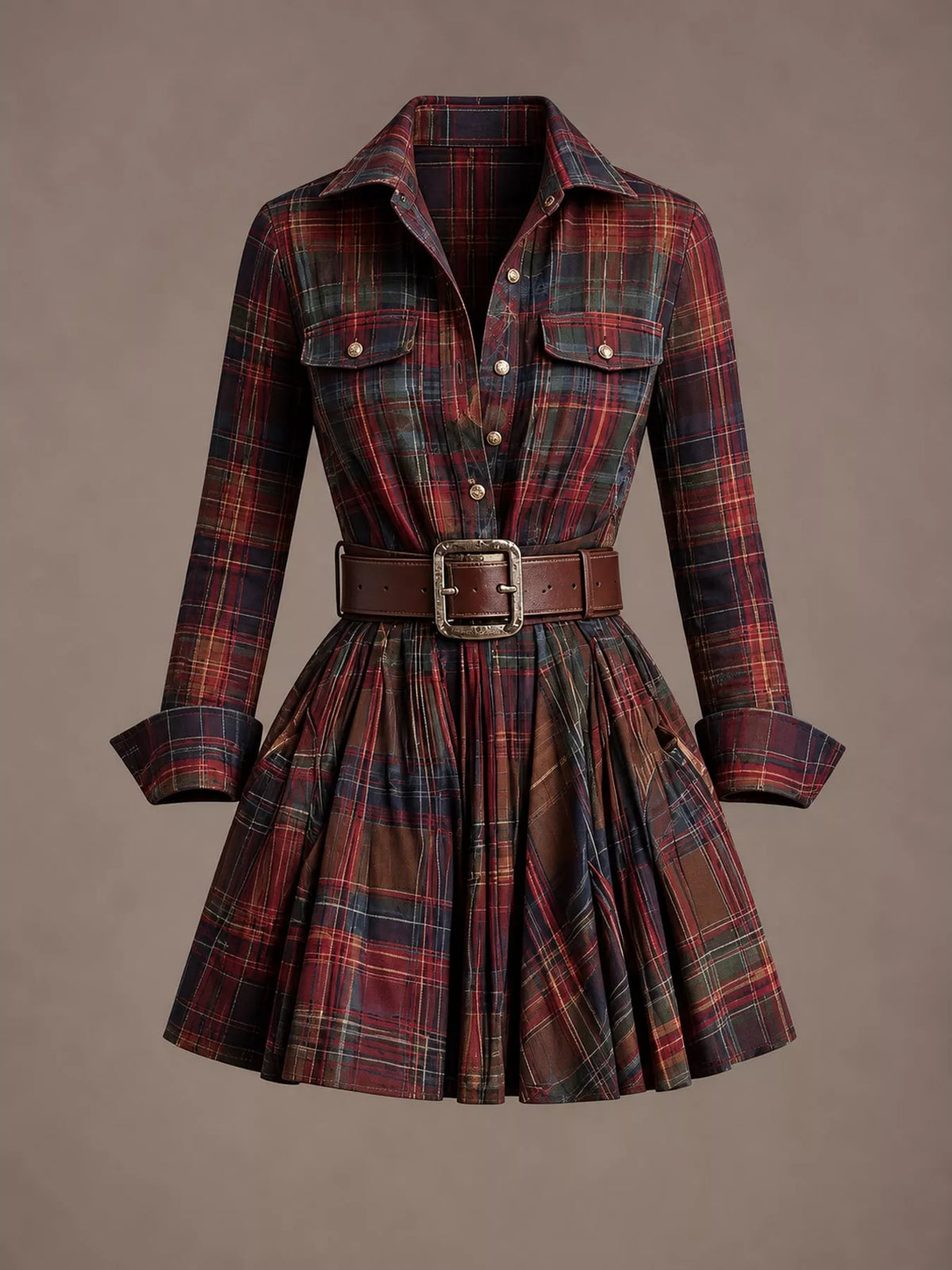 Plaid shirt dress