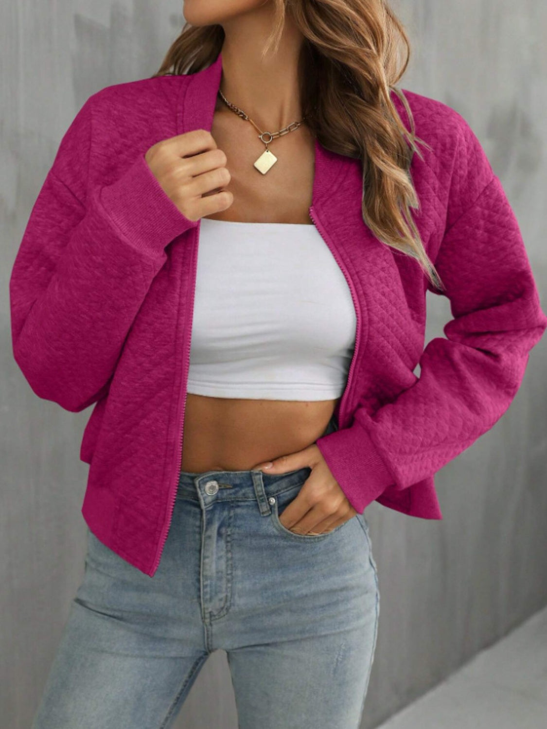 Zip up long sleeve jacket