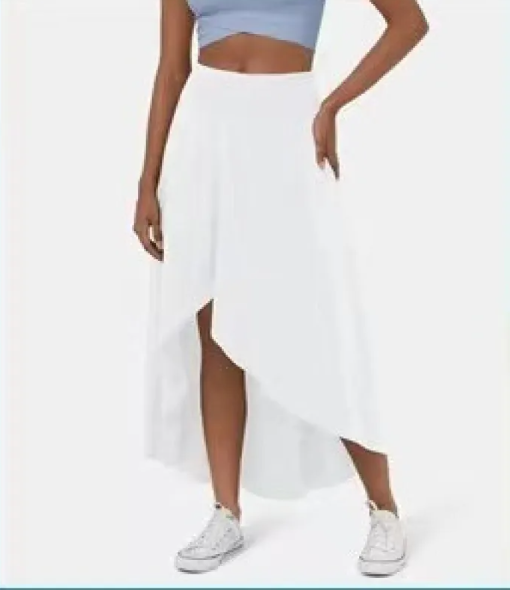 High-low jersey midi skirt