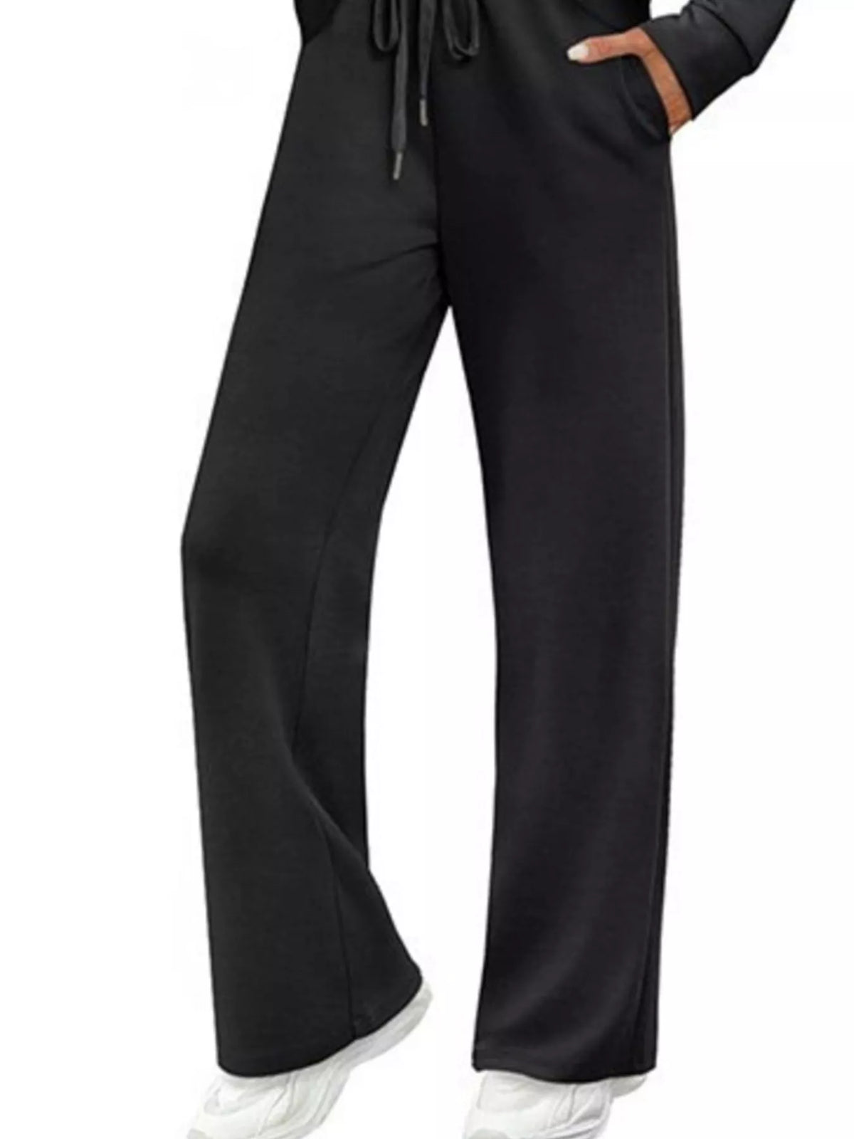 Long sleeve round neck top and pants set