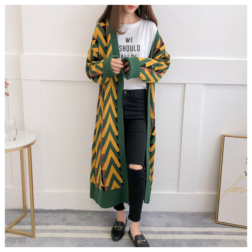 Geometric knit cardigan