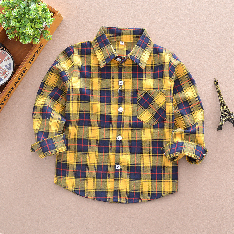 Boys' check flannel shirt