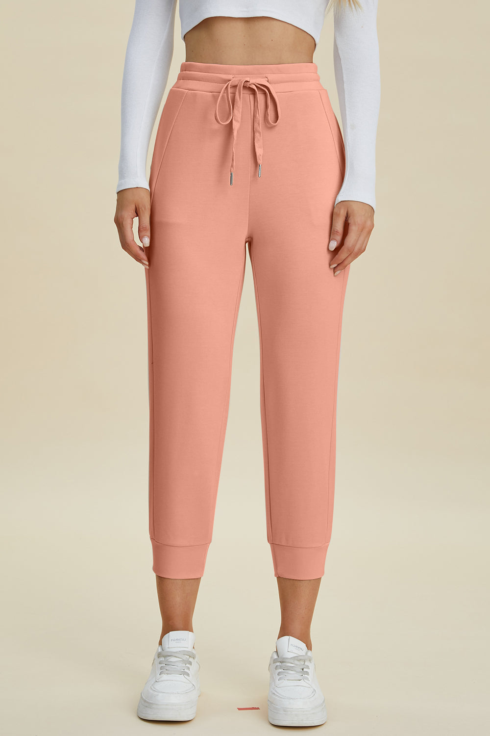 Air scuba drawstring high waist cropped pants