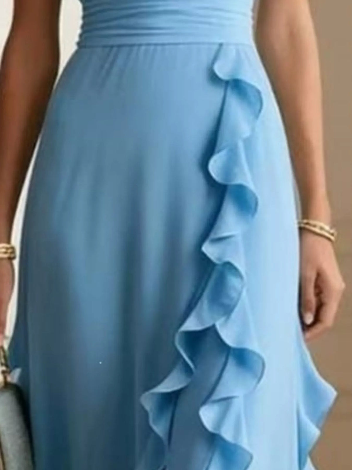Ruffled surplice maxi dress