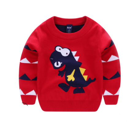 Boys' dinosaur knit sweater