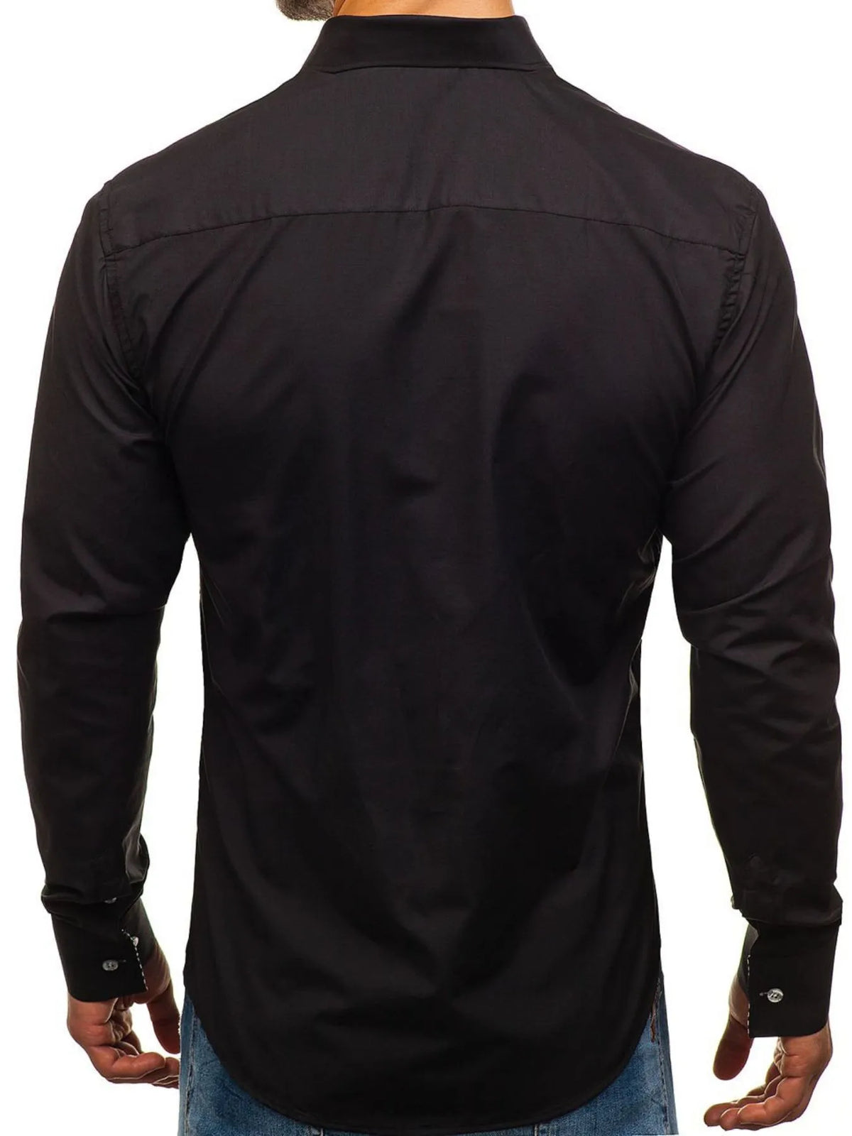 Button-down shirt with striped detail