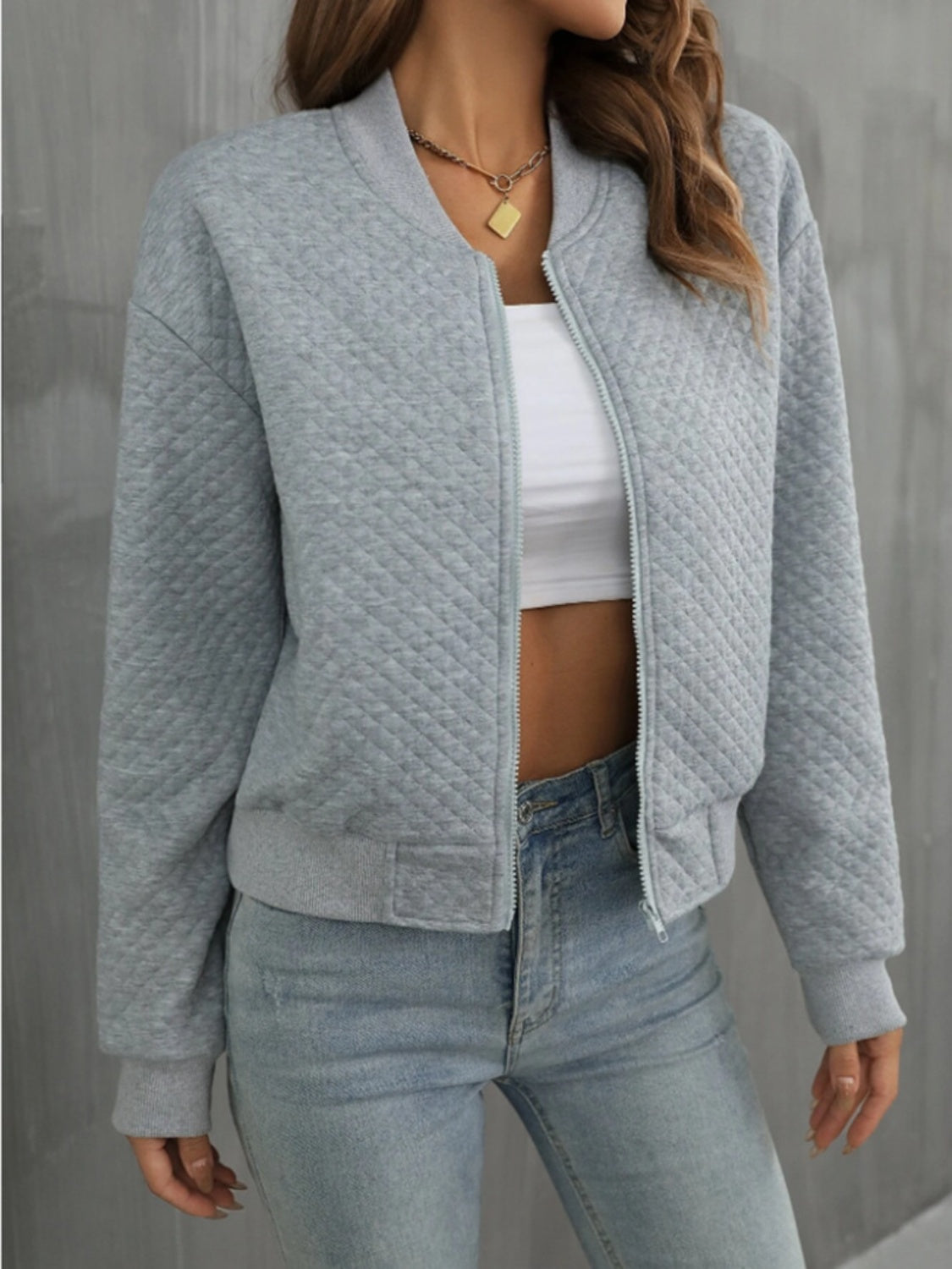 Zip up long sleeve jacket