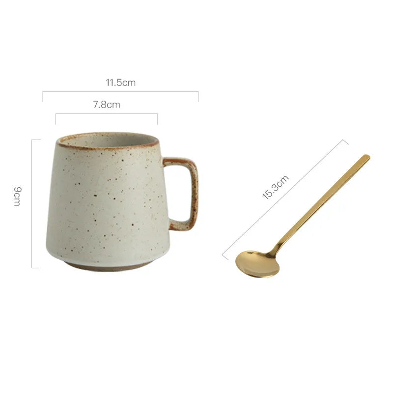 Speckled stoneware mug set