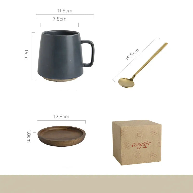 Speckled stoneware mug set
