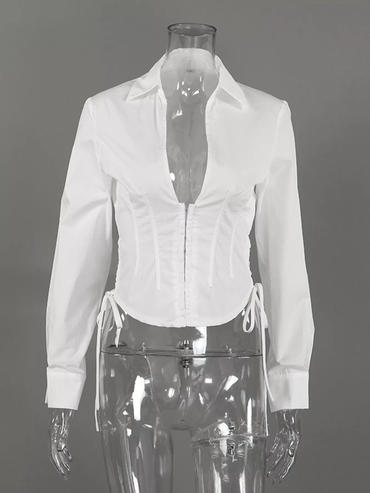 Side lace-up corset blouse