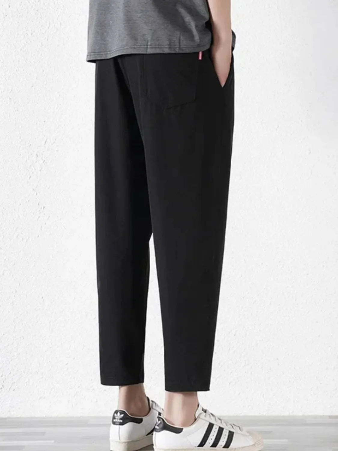 Drawstring pants with pockets
