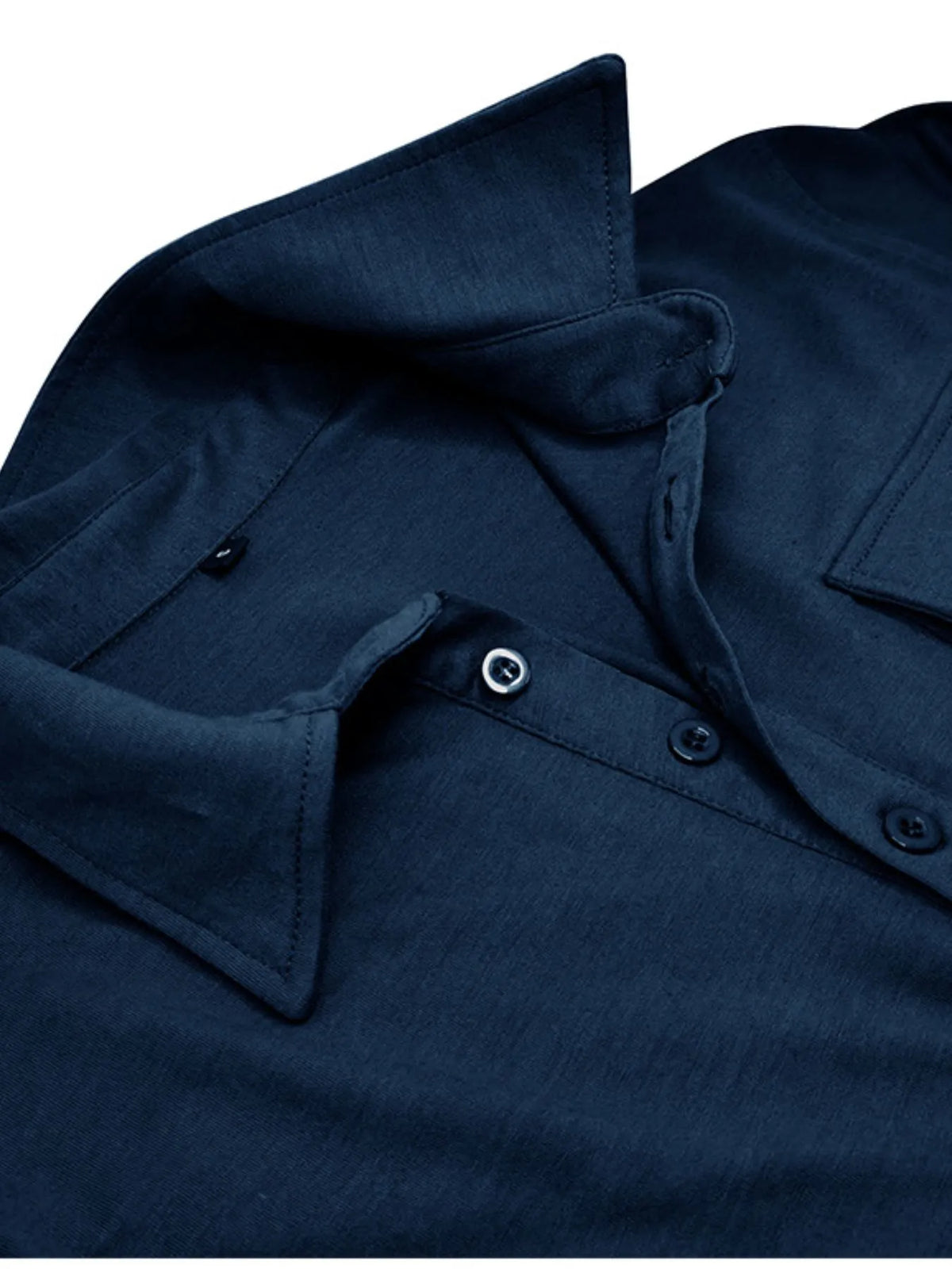 Basic style collared neck long sleeve polo