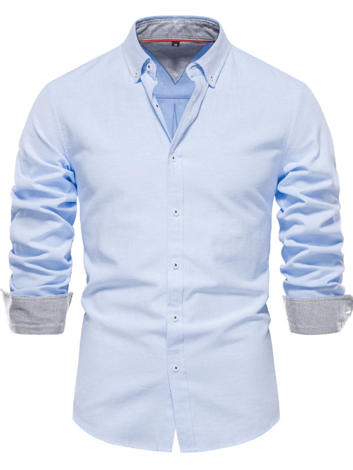 Button down collared neck shirt, Light Blue